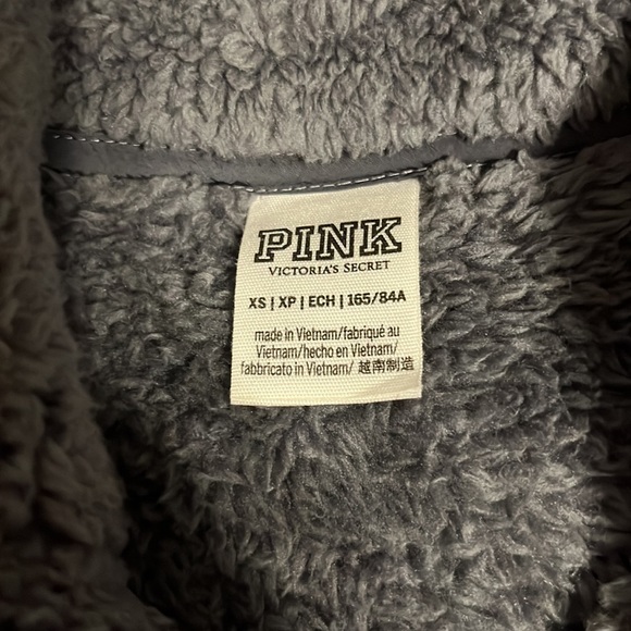 Victoria secret pink gray Sherpa sweatshirt - Picture 3 of 3